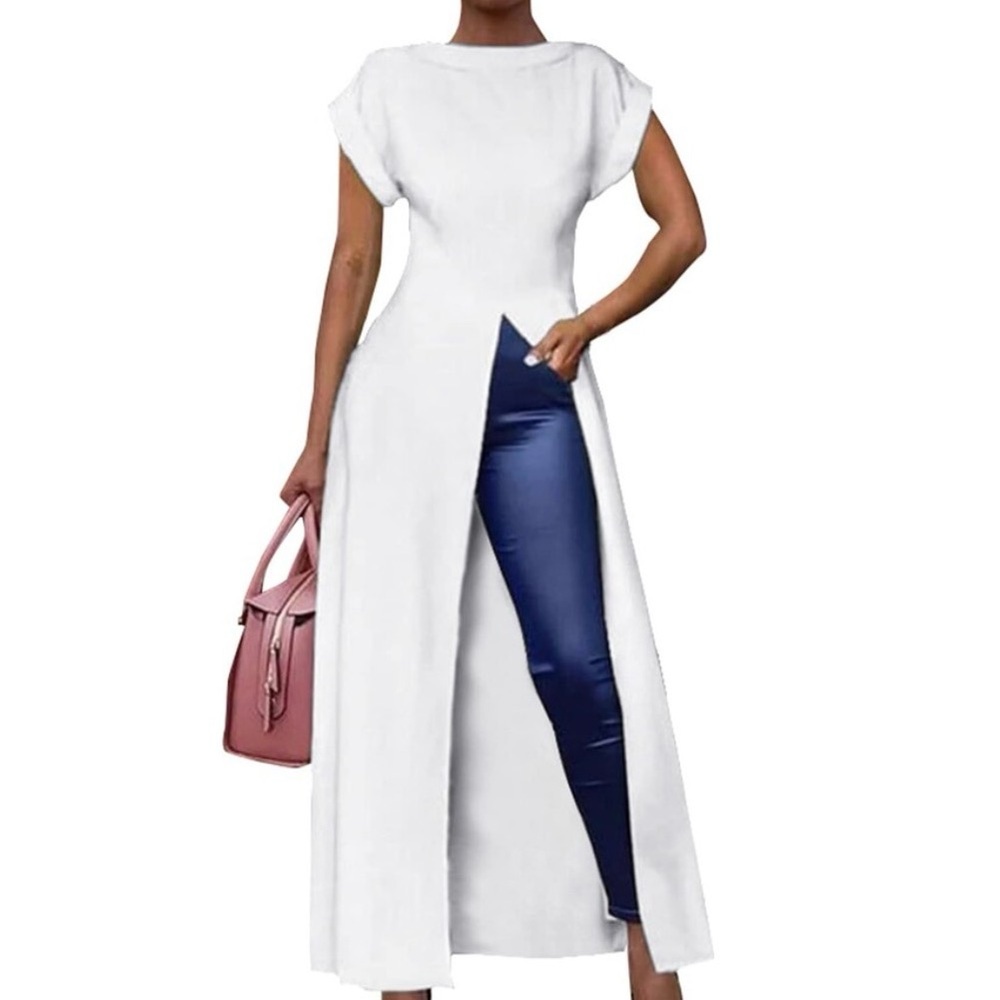 Vonda White Split-Front Maxi Dress - Picture 6 of 6